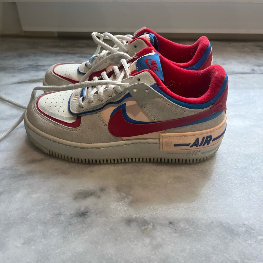 Nike Air Force 1 Low in White, Red, and Blue